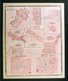 1876 Indiana County Map Charlestown Utica Salem Hanover