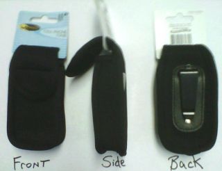 Elastic Cell Phone and I Pod Skin and Case Clips on Belt Black or Blue