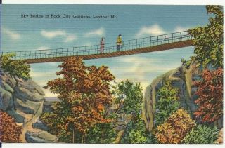 Antique Postcard Rock City Gardens Lookout MT Georgia