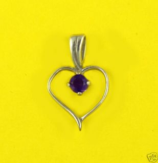  Faceted Amethyst Heart Pendant in Sterling Silver