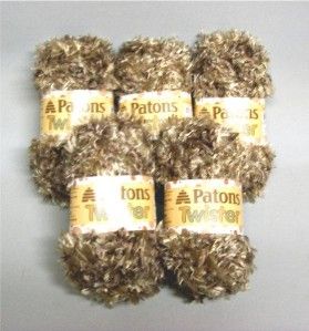 search patons twister taupe twist yarn lot of 5 balls