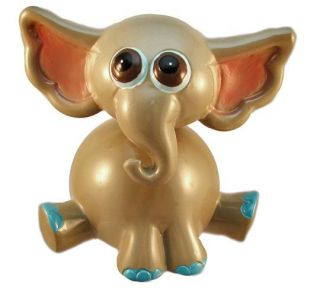  cold cast resin bobble head elephant figurine doubles as a piggy