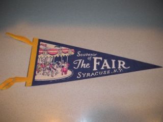 Vintage Syracuse N Y State Fair Souvenir Felt Pennant