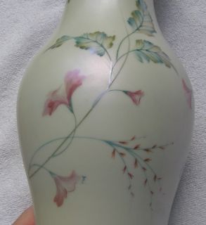 Rosenthal Handgemalt Floral Vase w Iridescent Matte Glaze 10 Inches