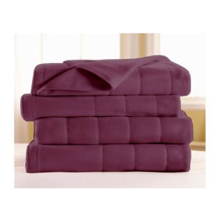  Dreams Quilted Fleece Heated Electric Blanket Queen Raisin Purple