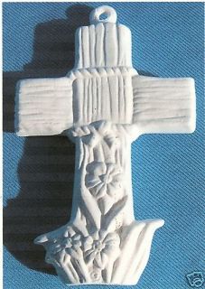  Easter Cross Ornament Ceramic Bisque