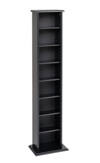 Black CD DVD Media Storage Tower Shelf Stand Cabinet