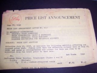 Eli Lilly Lillys Vintage Drug Price List Book Bulletin