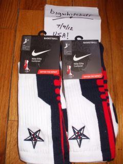 RARE Nike Elite 2 0 Team USA Olympics Crew Basketball Socks L XL M 6 8