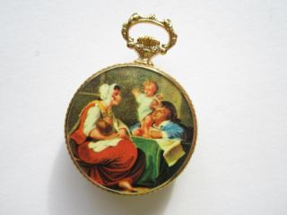 Edele Swiss N O s Pocket Watch Parents with Child Running