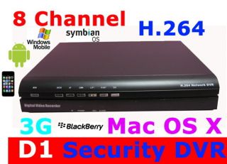 8CH H264 D1 Standalone DVR CCTV Real Time Surveillance System iphone