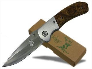 Elk Ridge Maple Burl Wood Handle Pocket Folding Knife
