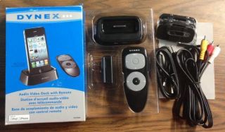 Dynex Audio Video Dock with Remote DX IPDR3 for Apple iPod iPhone