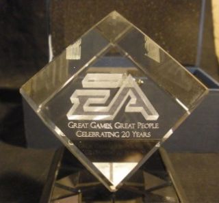 Electronic Arts 20th Anniversary Crystal w Lighted Base RARE Mint