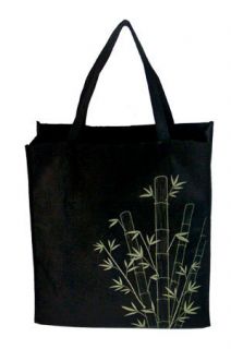 Hawaiian Style Screen Print Eco Totes Bag Black Bamboo
