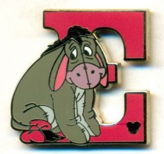  2011 Hidden Mickey Alphabet Letter E for Eeyore 100 Acres Pin