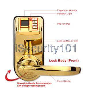 Adel 3398 Gold Biometric Fingerprint Password Keyless Lock 4 Left