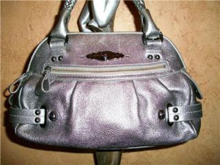 Elliott Lucca Pewter Bag Tote Zip Sachel Purse Handbag