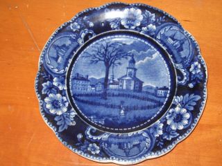 Staffordshire Plate Historic Blue Pittsfield Elm 8