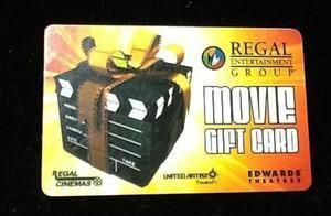  Group Movie Gift Card $10  Regal, Edwards, or UA Theaters