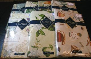 Flannel Backed Vinyl Tablecloths by Elrene Assorted Patterns Sizes New