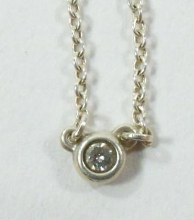 Elsa Peretti Tiffany Sterling and Diamond 16 inch Necklace