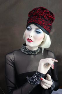 1940 Elsa Schiaparelli Paris Couture Soutache Braid Beads Ruby Velvet