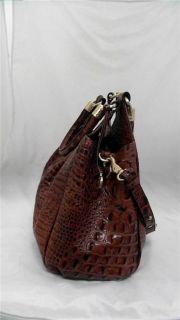 Brahmin Elisa Large Double Strap Satchel Brown Handbag Bag Purse