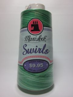 Maxi Lock Swirl Polyester Serger Thread Cone Variegated Mint Julep