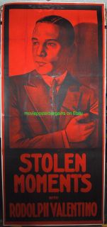Stolen Moments Movie Poster Rudolph Valentino 1920 Three Sheet V F