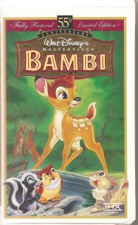  Bambi VHS Movie 55th Limited Edition Clamshell 1997
