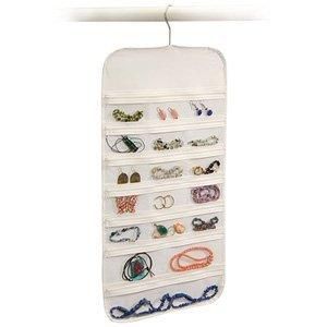 Jewelry Keeper Storage Organizer with 37 Zipper Pockets Clear Vinyl