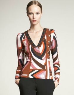 NWT Emilio PUCCI Dress Top Shirt Tunic Scarf Print CERCHI 44 8 10 M