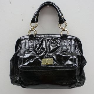 Elliott Lucca Black Patent Leather Handbag New