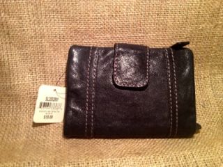 fossil emory multifold black leather wallet nwt sl2932