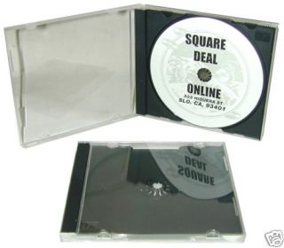 Clear CD Jewel Boxes Cases w Grey Black Trays x 50