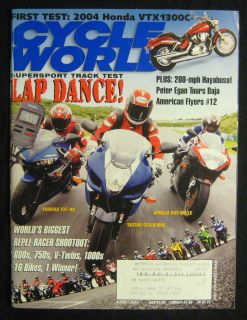 Cycle World Magazine August 2003 2004 Honda VTX1300C