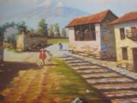 segundo endara ecuador village original oil painting click to enlarge