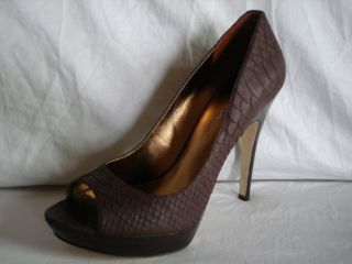 Via Spiga Pumps Elora Womens Shoes Size 8 Brown Snake Open Toe