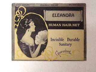 1920, 1930s Eleanora Human Hair Net, Victorian Lady Feather Fan, Cap