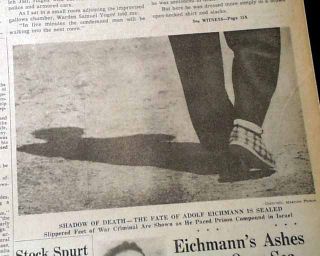 Adolph Eichmann Jewish Holocaust Organizer Nazis SS Leader Hanged 1962