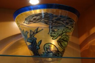 Orrefors Montezuma Aztecs Glass Vase Eva Englund Signed