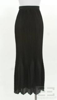 Emanuel Ungaro Black Pleated Long Skirt Size 6