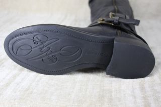Enzo Angiolini Saylem Riding Boot Black Leather Size 6 5 $160 Knee