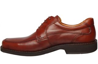 Ecco Mens Shoes Seattle Apron Toe Tie Cognac Oxford Leather Sz 9 9 5 M