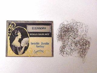 1920, 1930s Eleanora Human Hair Net, Victorian Lady Feather Fan, Cap