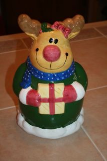 Reindeer Joy Christmas Cookie Jar Everyday Gibson