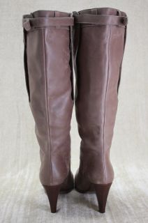  Leather Convertible Cuff High Heel Boots 9 5 $580 Elefante Grey