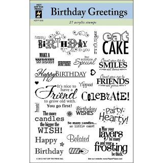 Hot Off The Press Acrylic Stamps 6x8in   B day Greeting