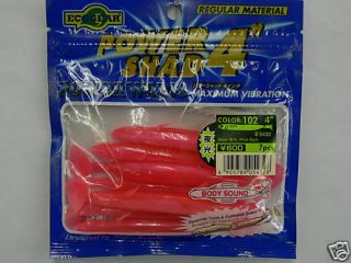 ECOGEAR Power Shad 4 Glow Pink Back Japan Special Worm